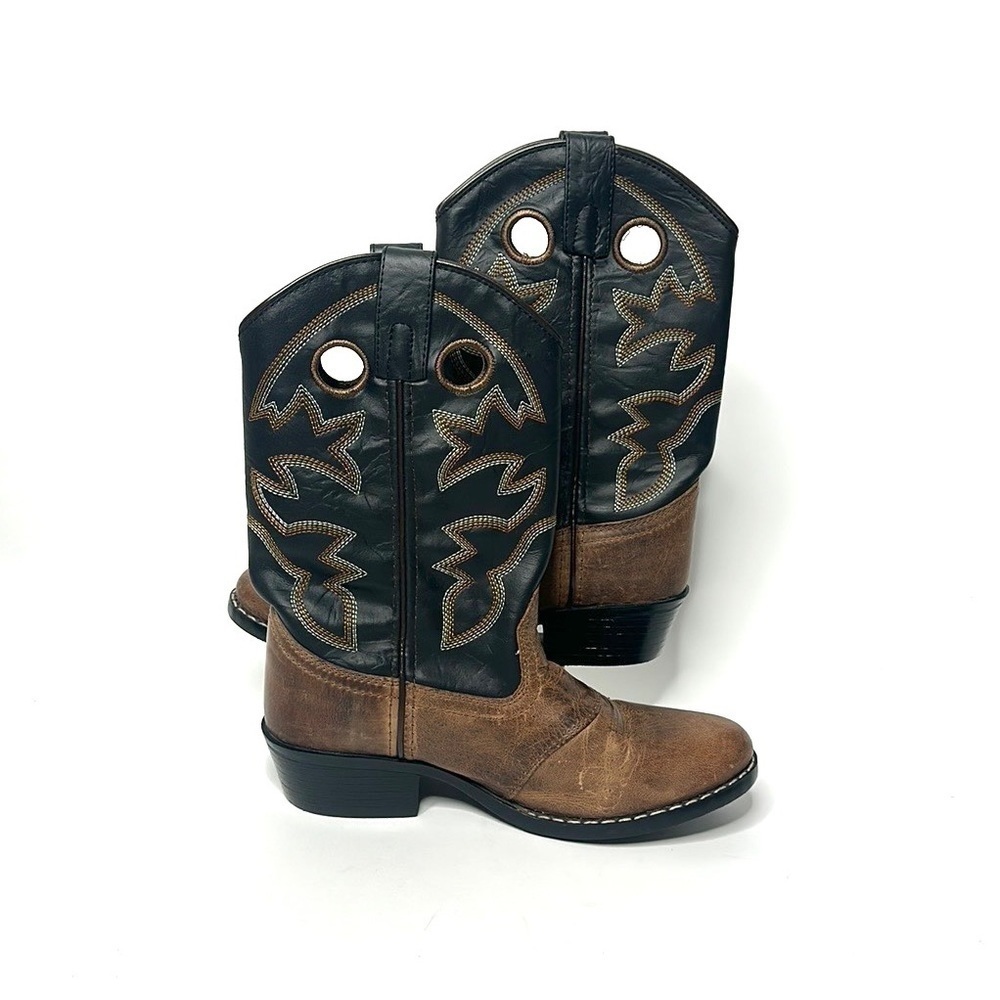 Cody James Cowboy Boots in Dark Brown and Brown - Size 4 Child